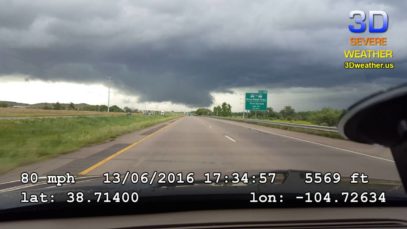 Scary Wall Cloud over Colorado Springs, CO on June 13, 2016